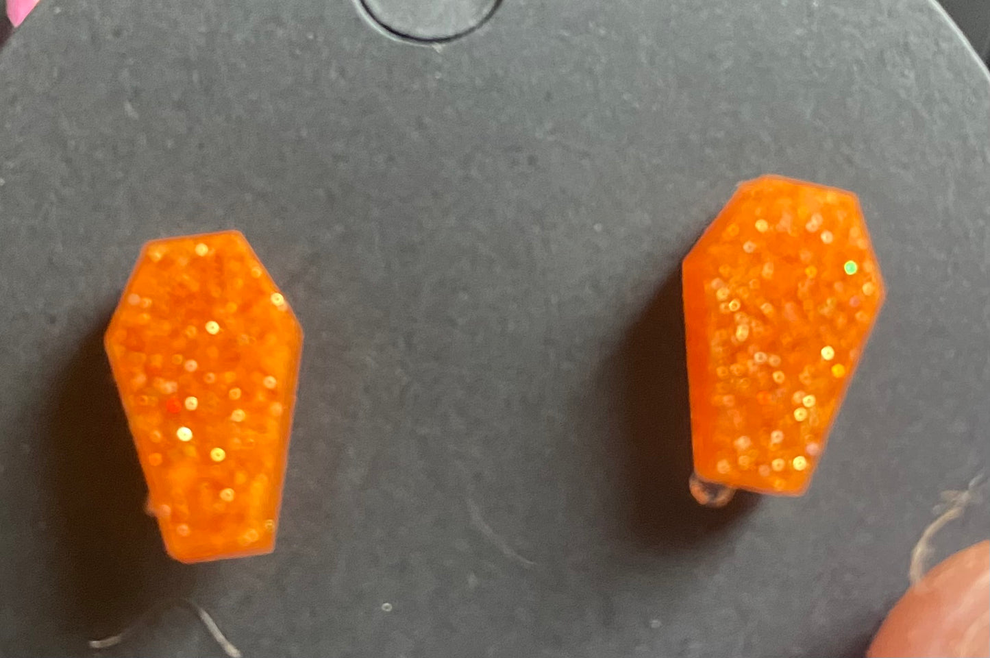 Tiny coffin stud earrings