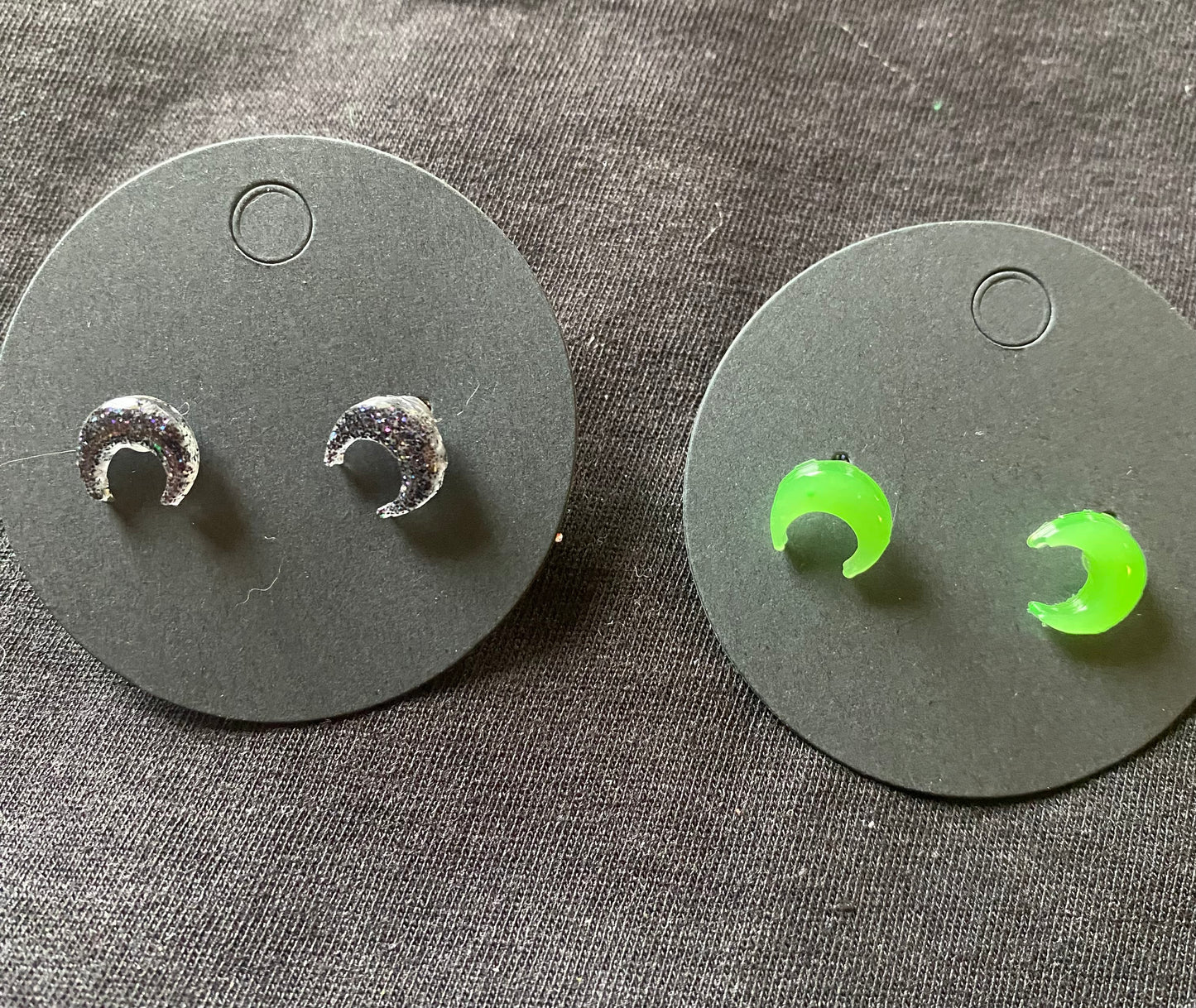 Moon stud earrings
