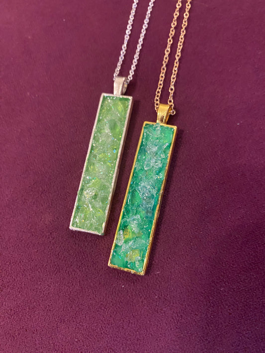 Long UG druzy pendant necklace