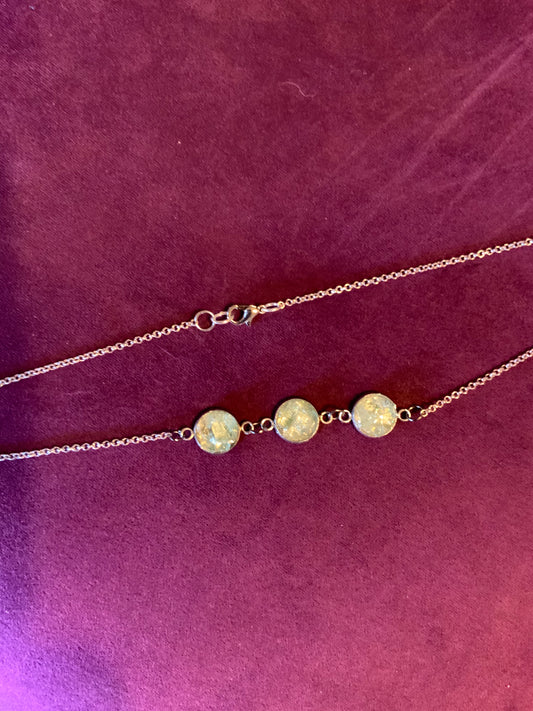 Tri druzy necklace