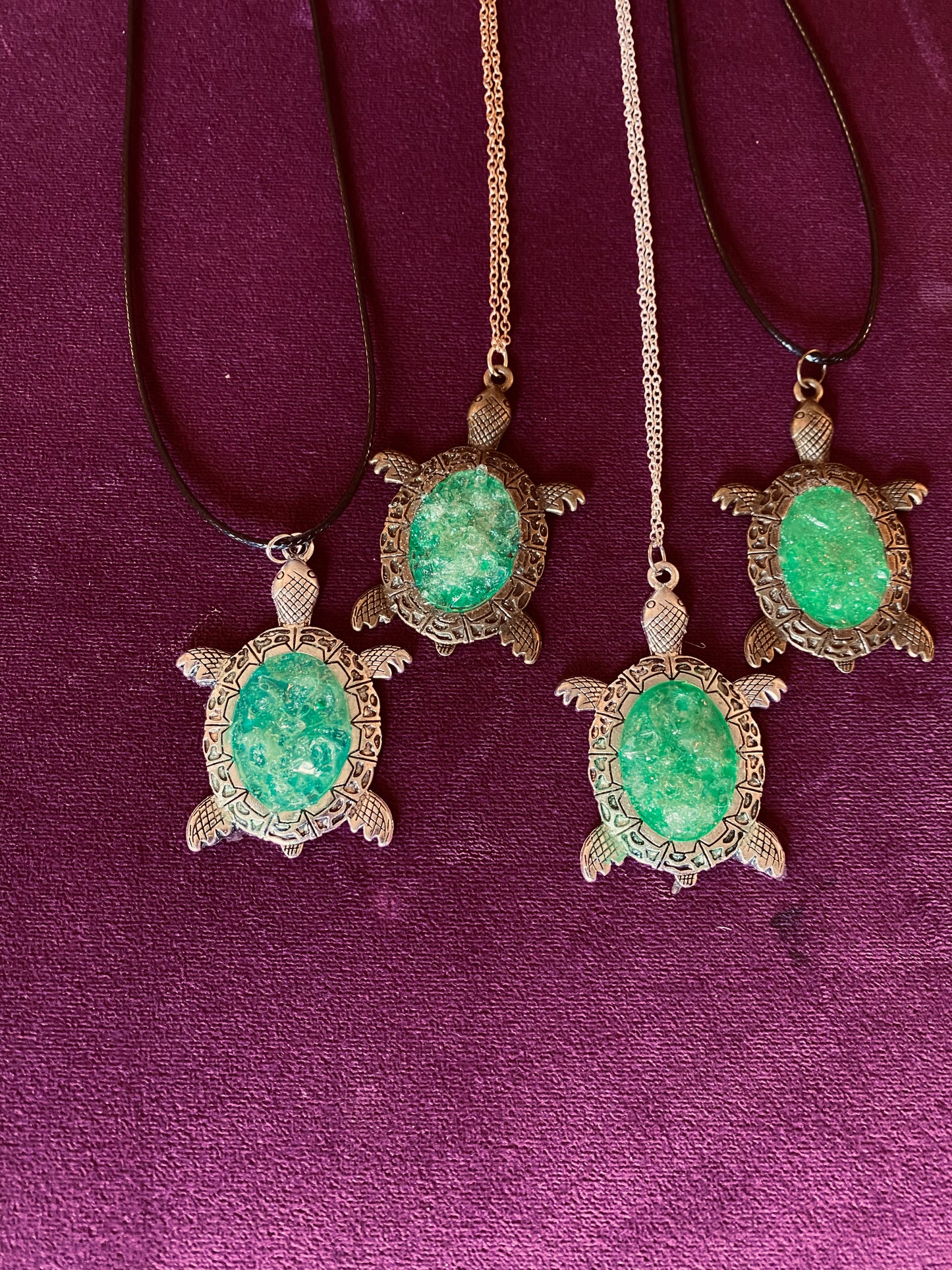 Druzy turtle necklace