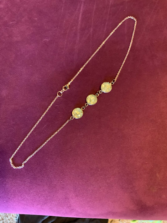 Tri druzy necklace