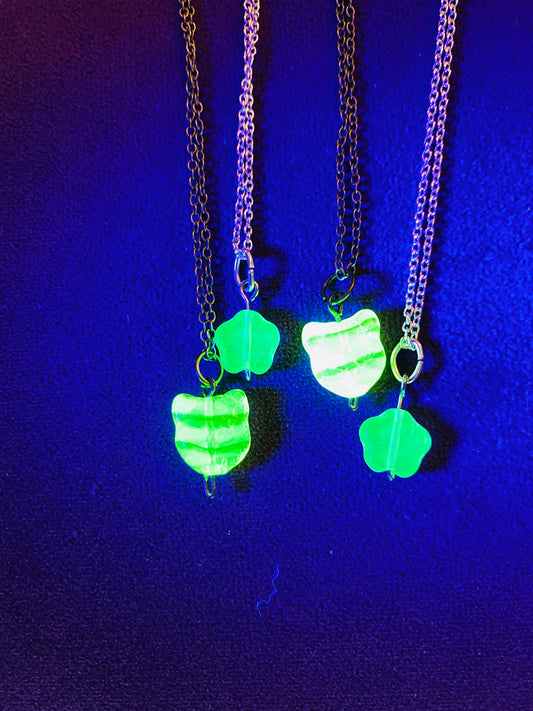 Dainty Uranium Glass necklaces