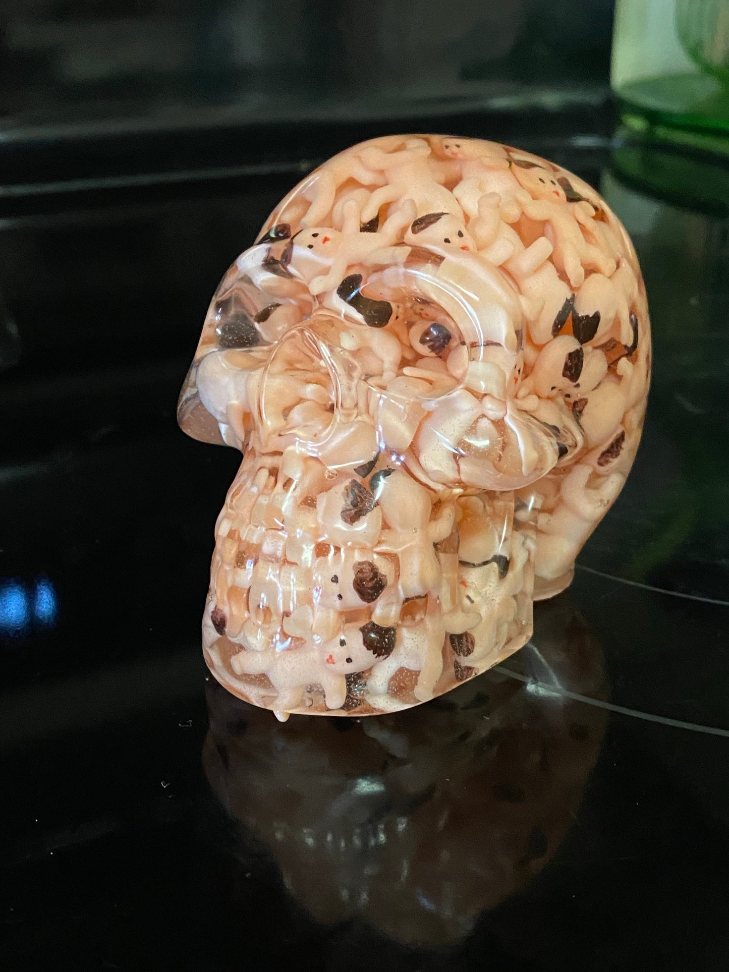Skull made out of tiny plastic babies
