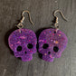 Cute glitter skull earrings