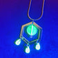 Uranium Glass Hexagon necklace